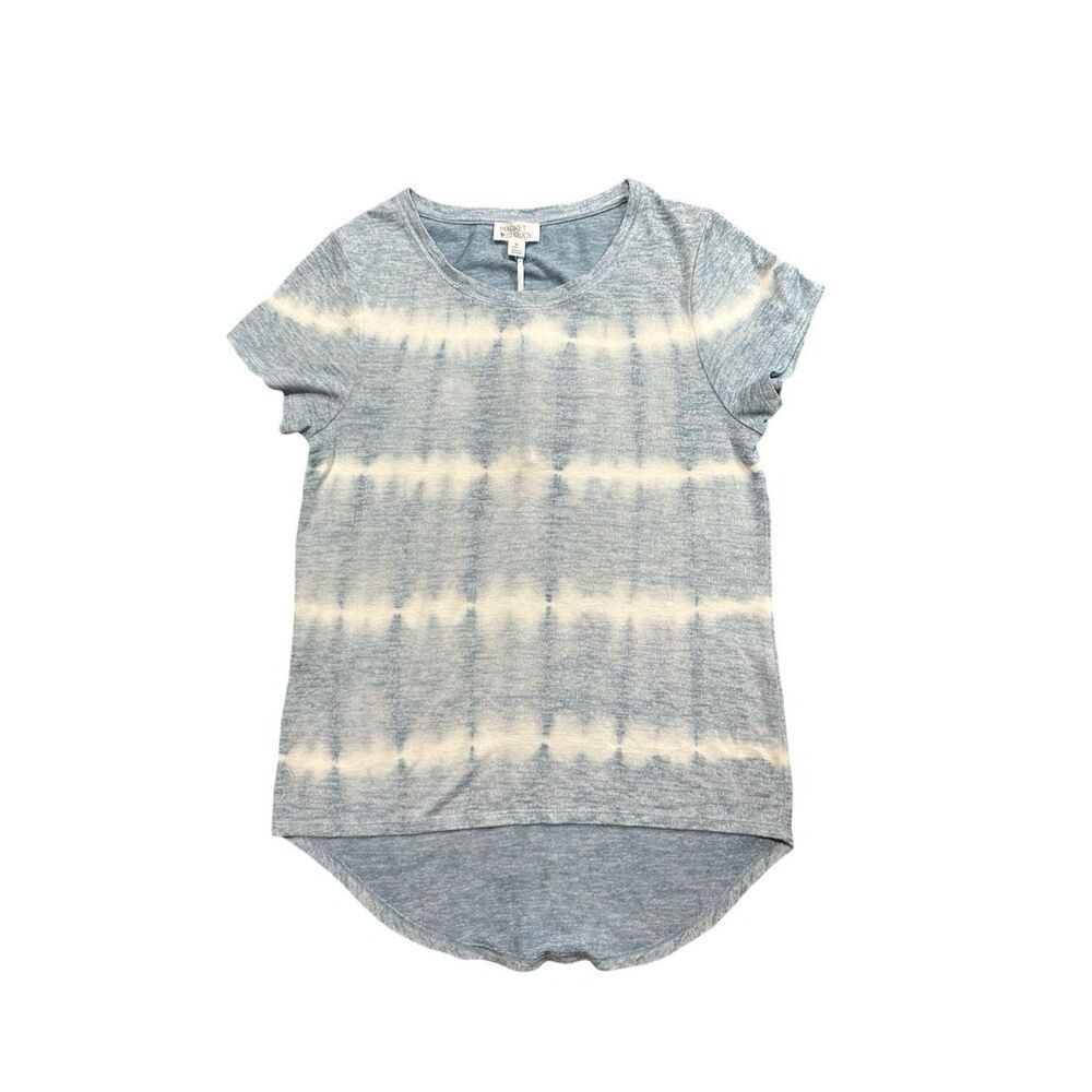 Market and Spruce Blue and White Tie Dye Top Petite XS